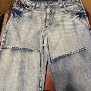 Pelle Pelle Jeans Men's 44x34‎ Baggy Fit Blue Denim Distressed VTG Y2K